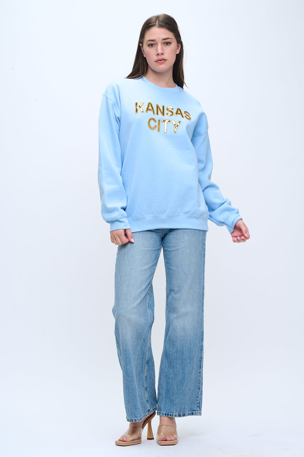 Light Blue Kansas City Sequin Sweatshirt