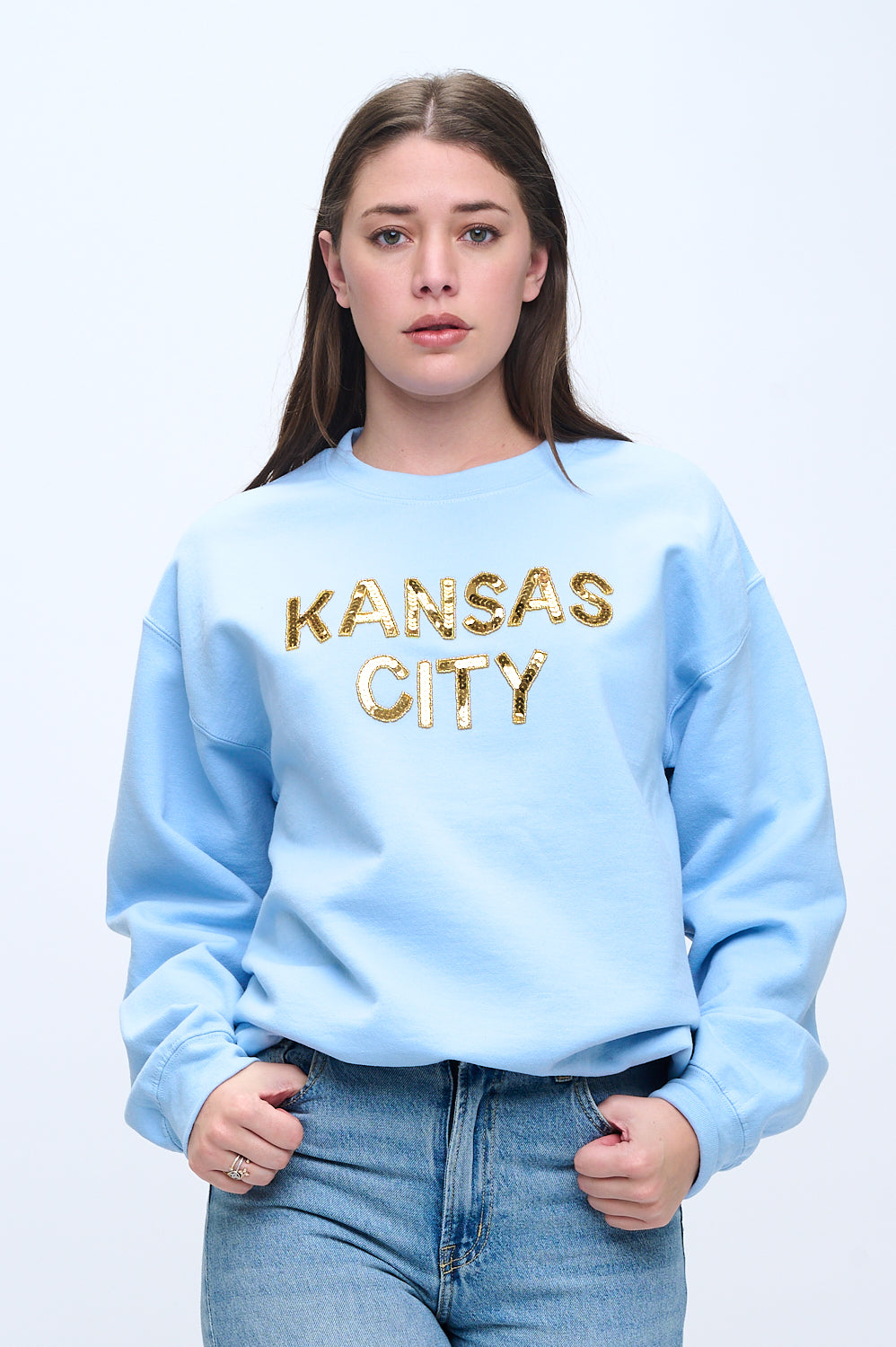 Light Blue Kansas City Sequin Sweatshirt