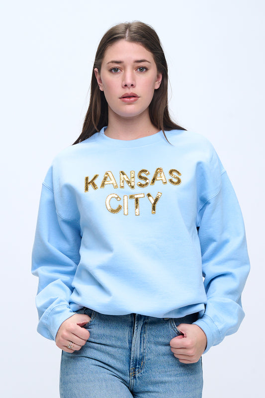 Light Blue Kansas City Sequin Sweatshirt