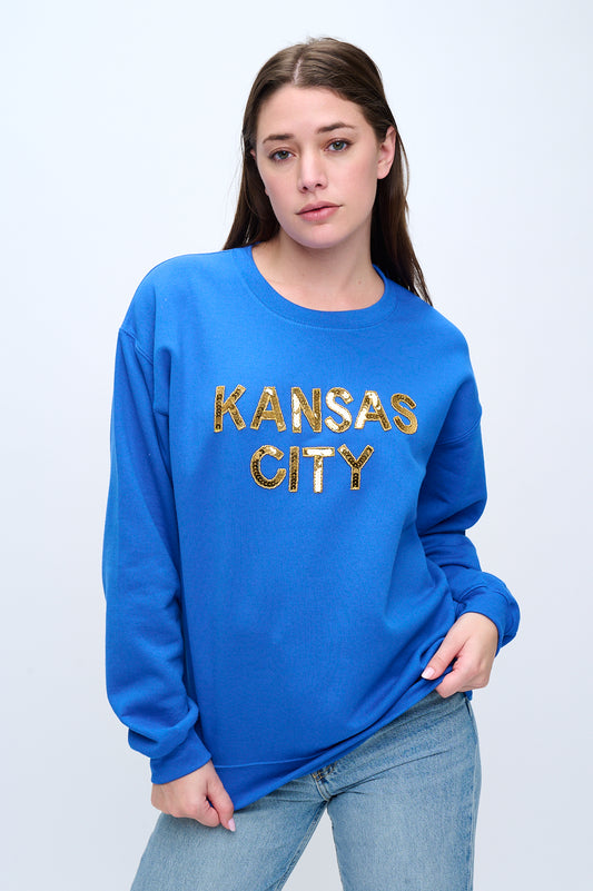 Royal Blue Kansas City Sequin Sweatshirt