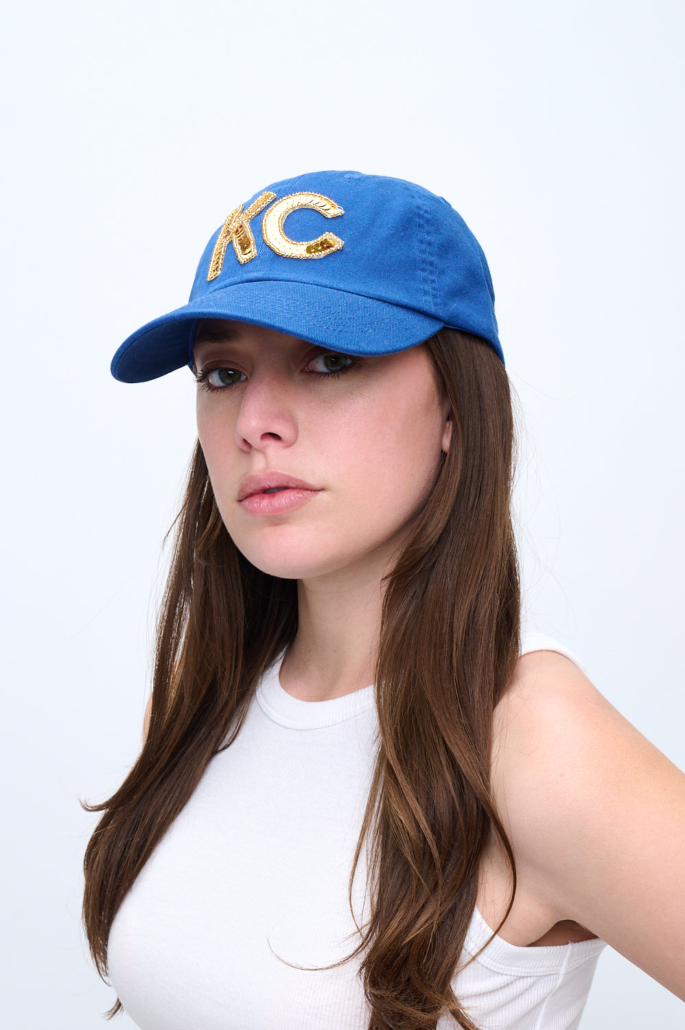 Dark Blue KC Sequin Baseball Hat