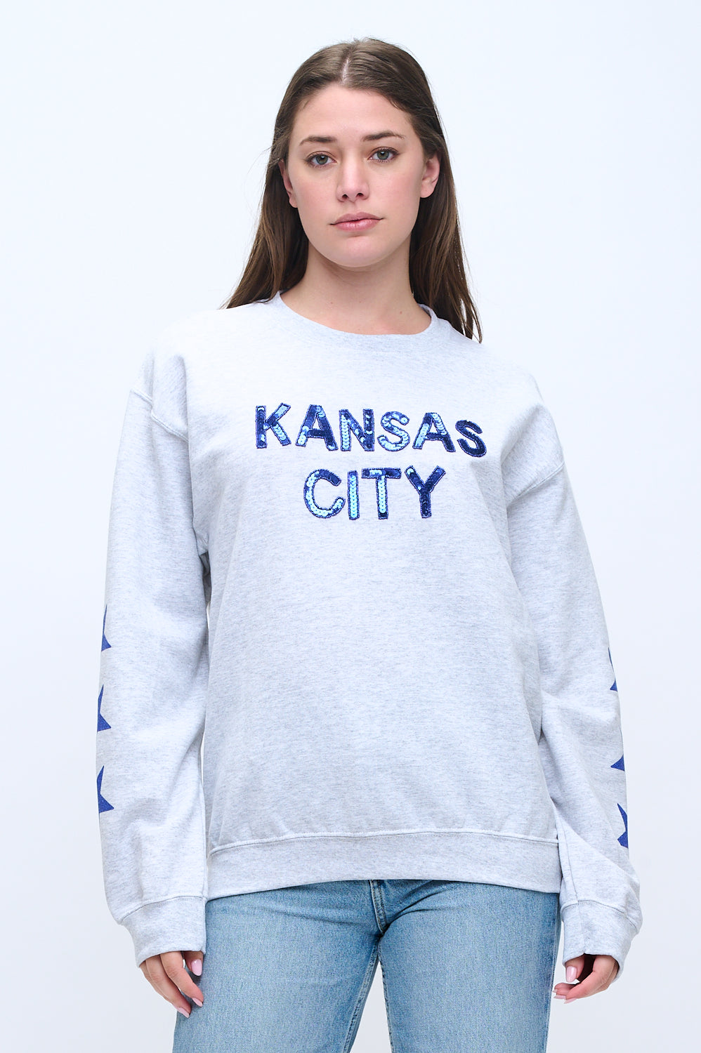 Gray Star Sequin Kansas City Sweatshirt