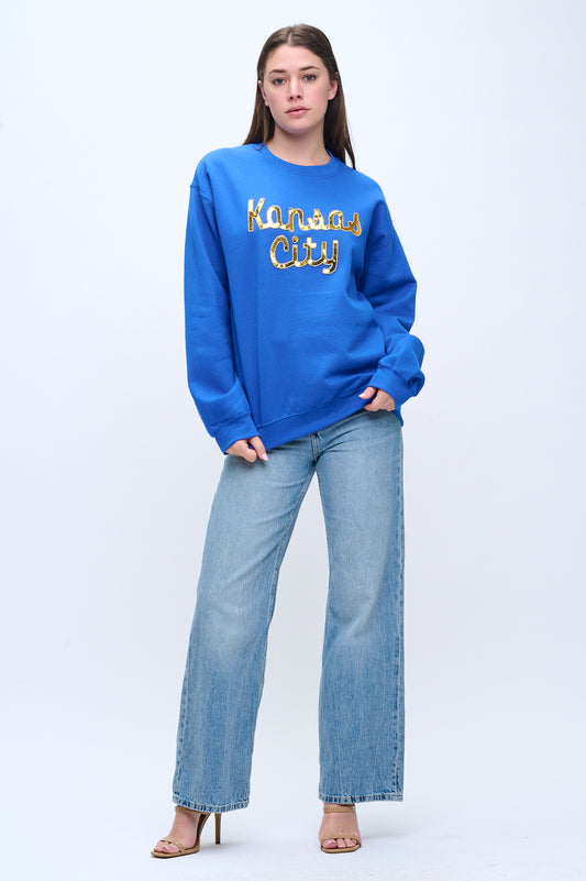 Kansas City Sequin Cursive Sweatshirt