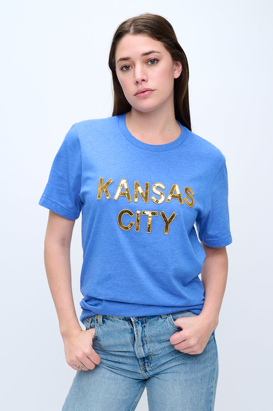 Royal Blue Kansas City Sequin Tee
