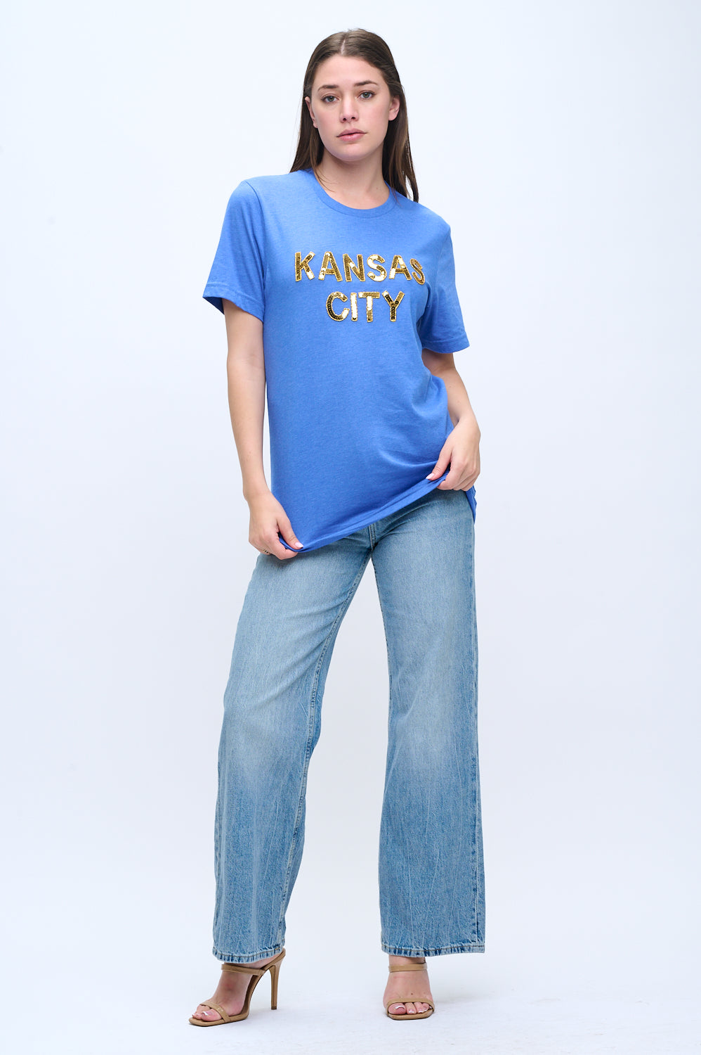 Royal Blue Kansas City Sequin Tee