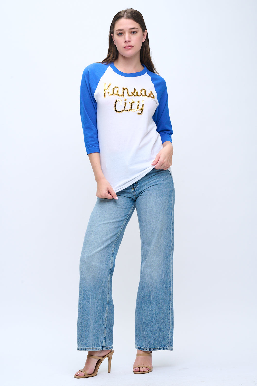 Blue Kansas City Raglan Tee