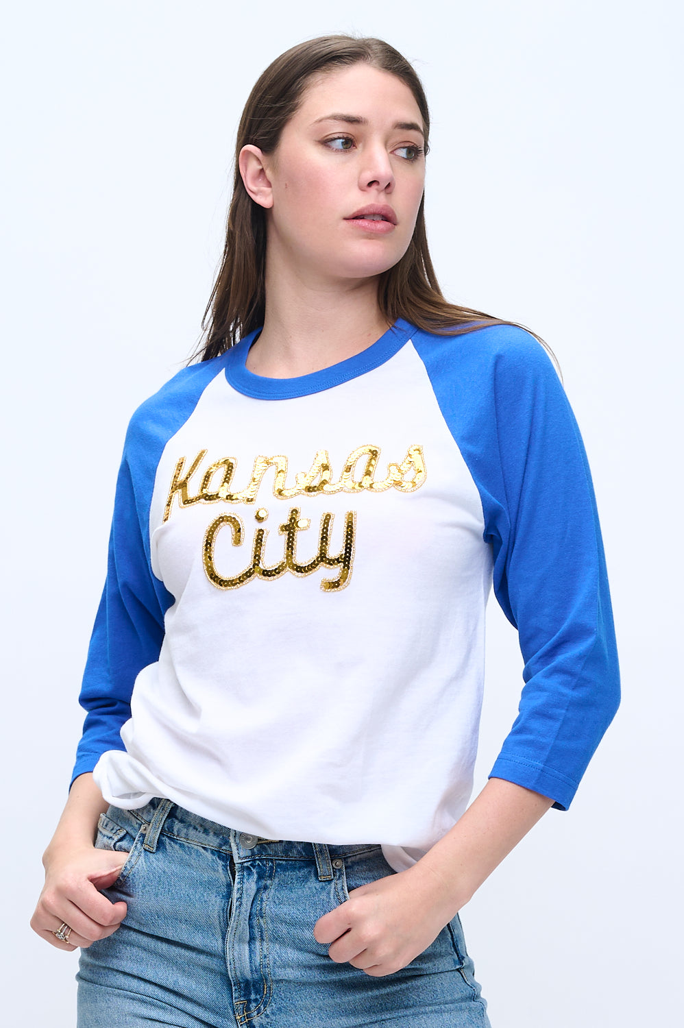 Blue Kansas City Raglan Tee