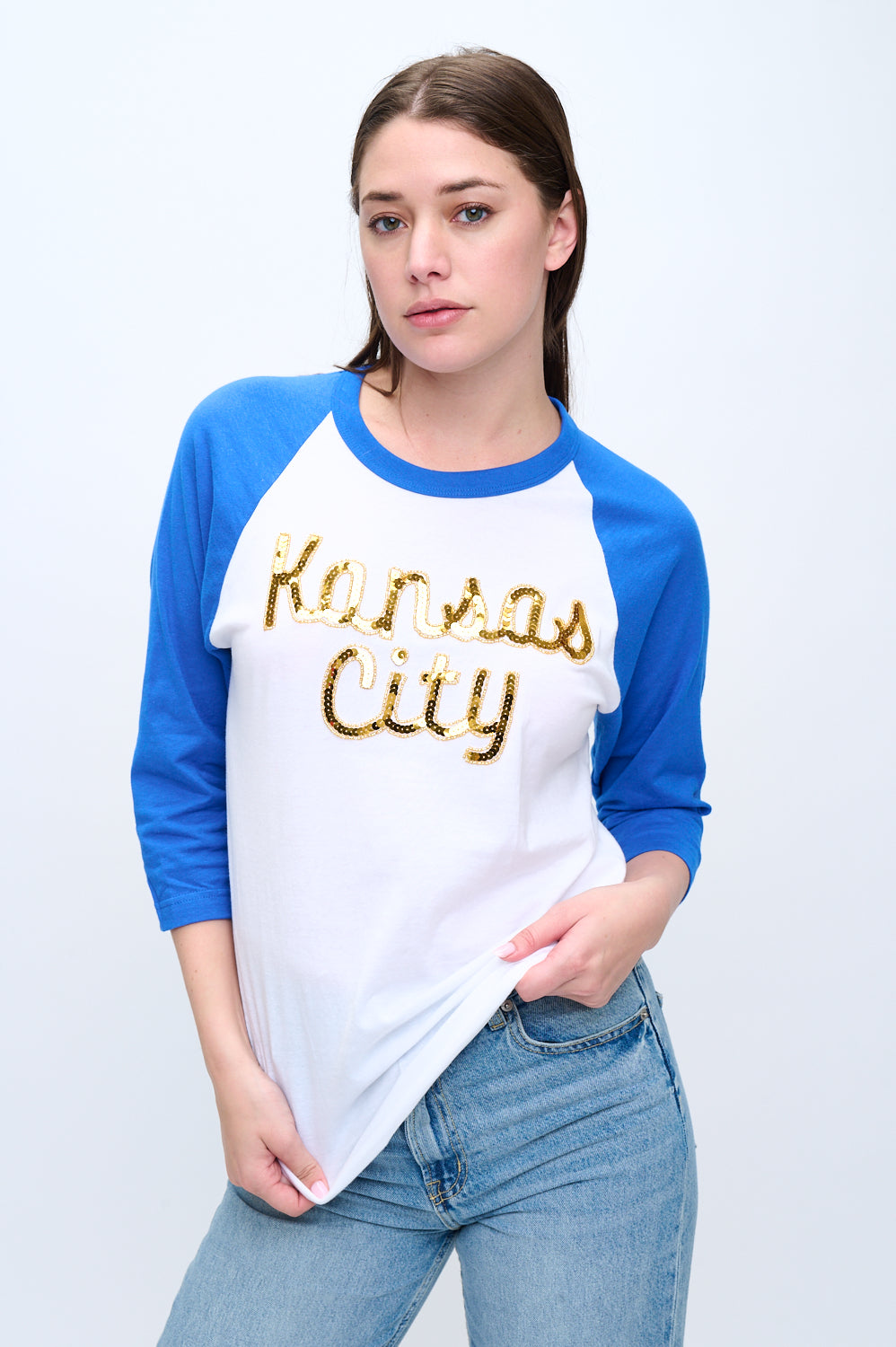 Blue Kansas City Raglan Tee