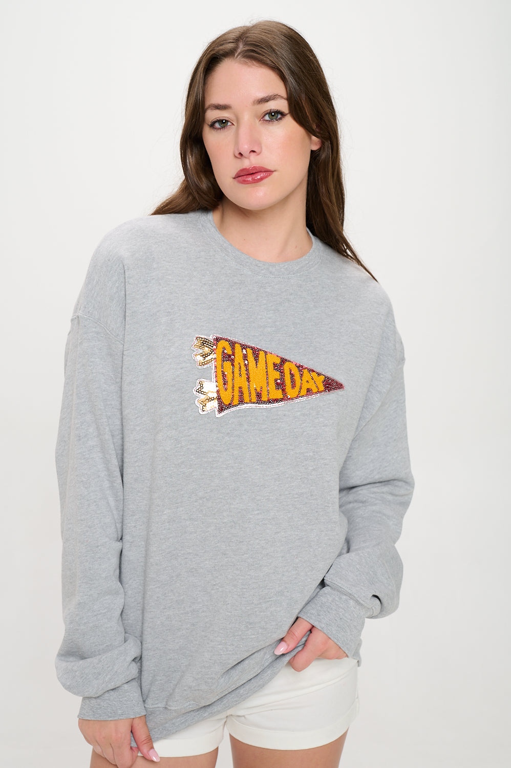 Sequin Pennant Sweatshirt