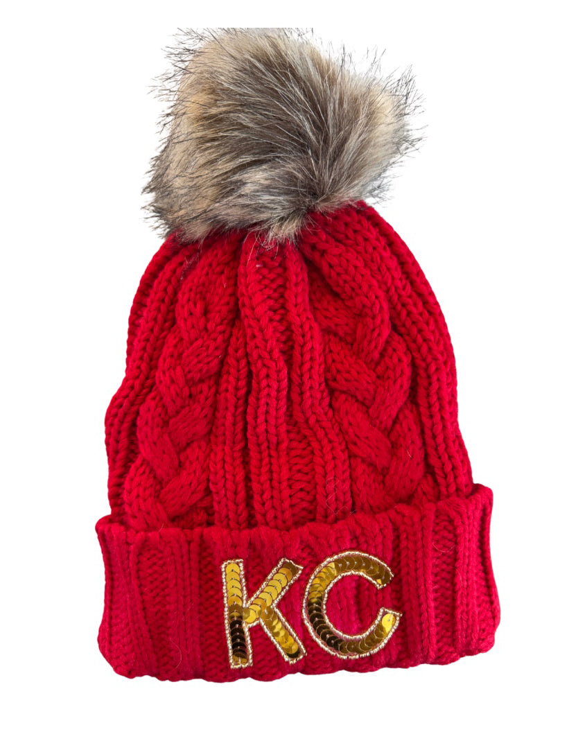 Original KC Sequin Beanie - Red