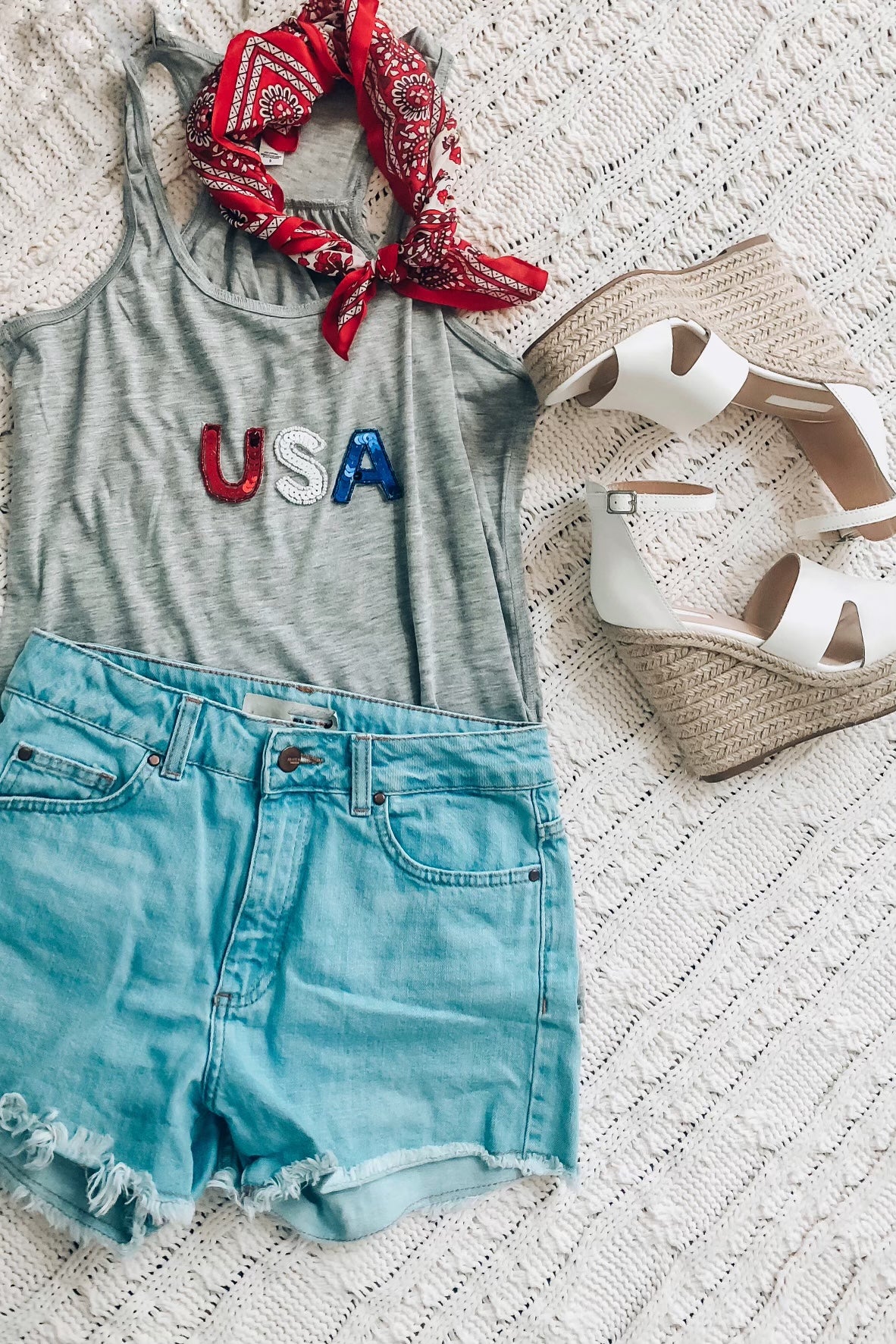 Gray USA Sequin Tank