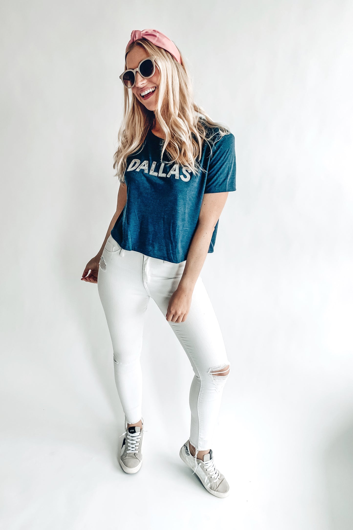 Dallas Sequin Cropped Tee