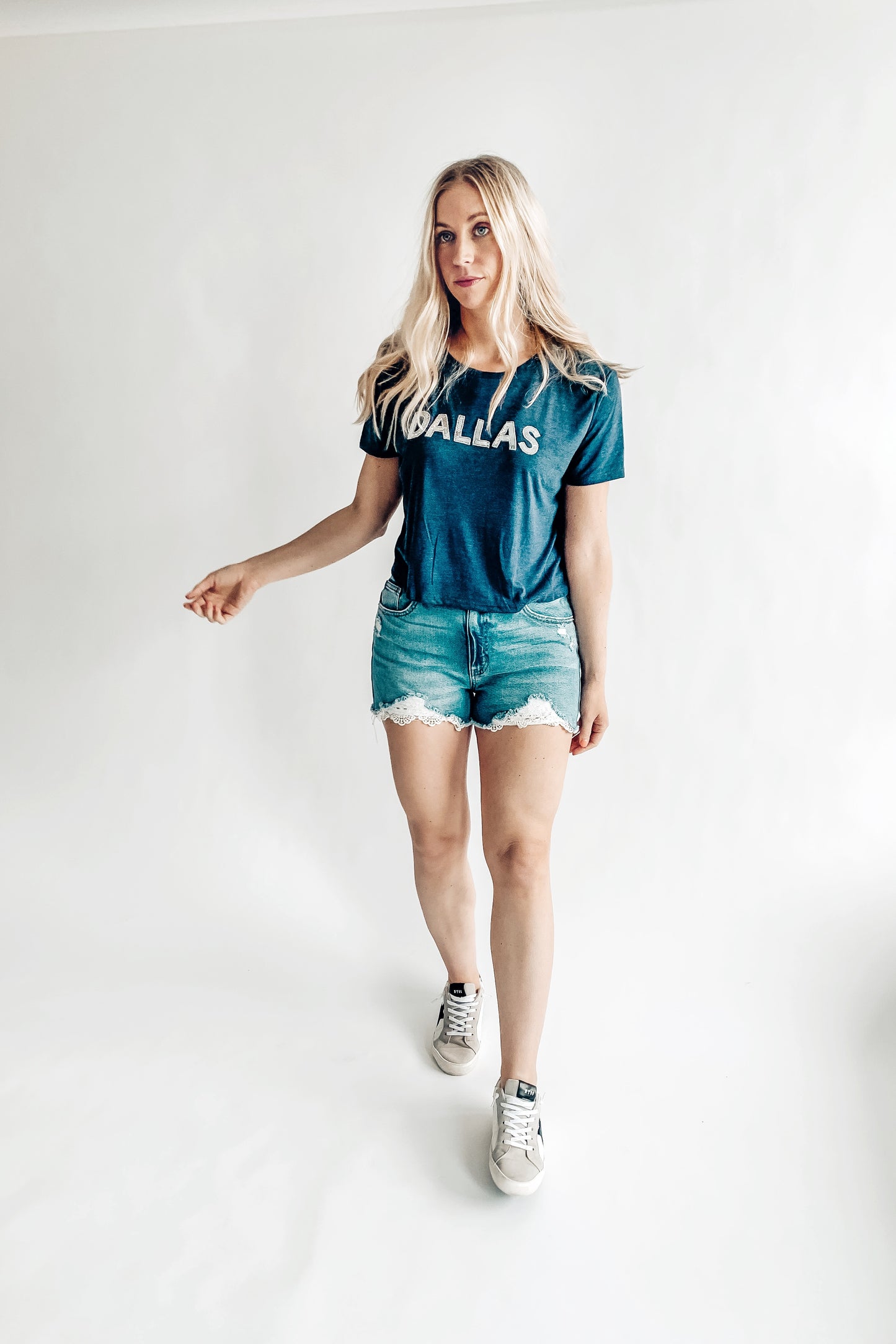 Dallas Sequin Cropped Tee