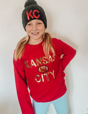 Kids' Kansas City Sequin Football Sweatshirt