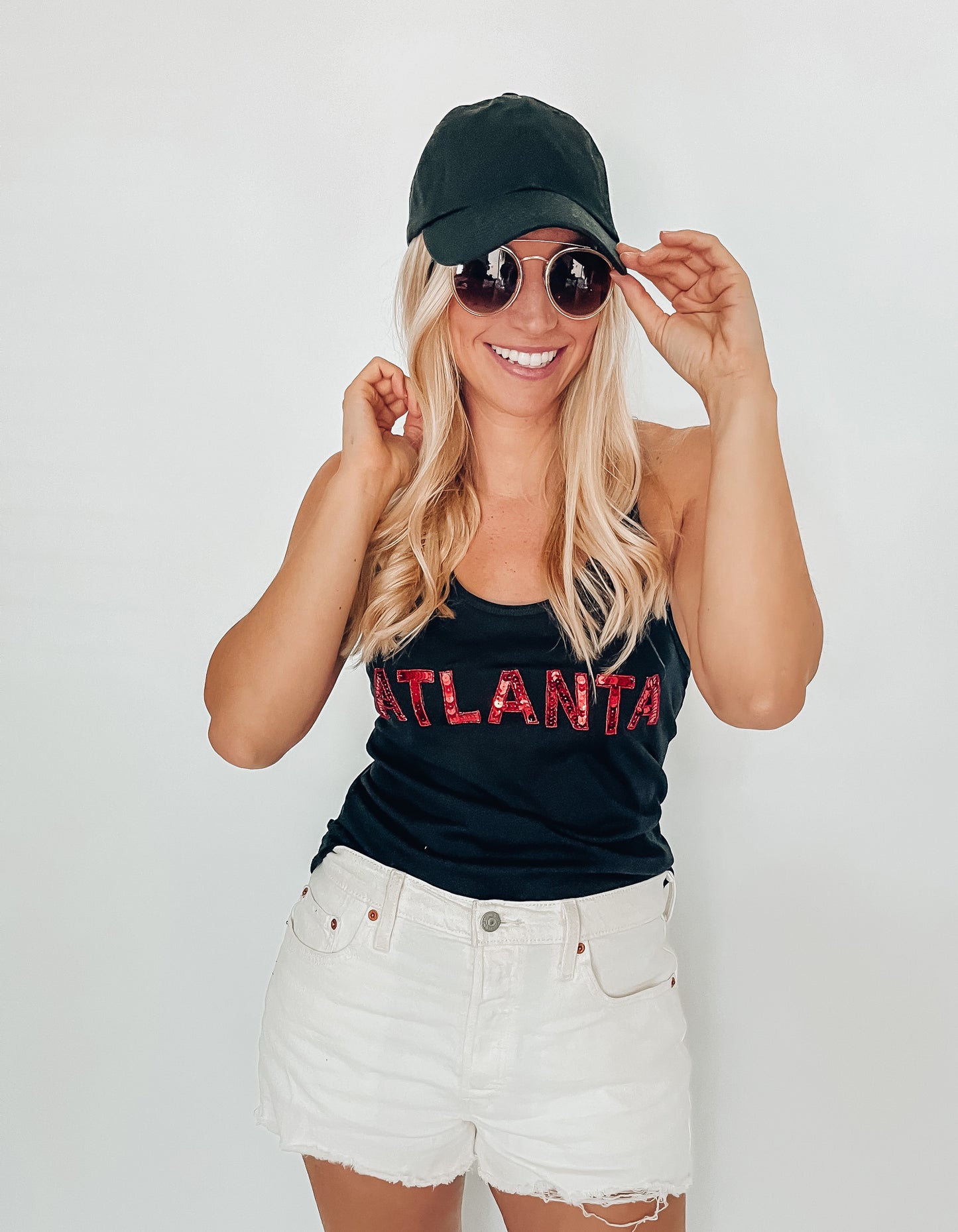 Atlanta Sequin Black Tank