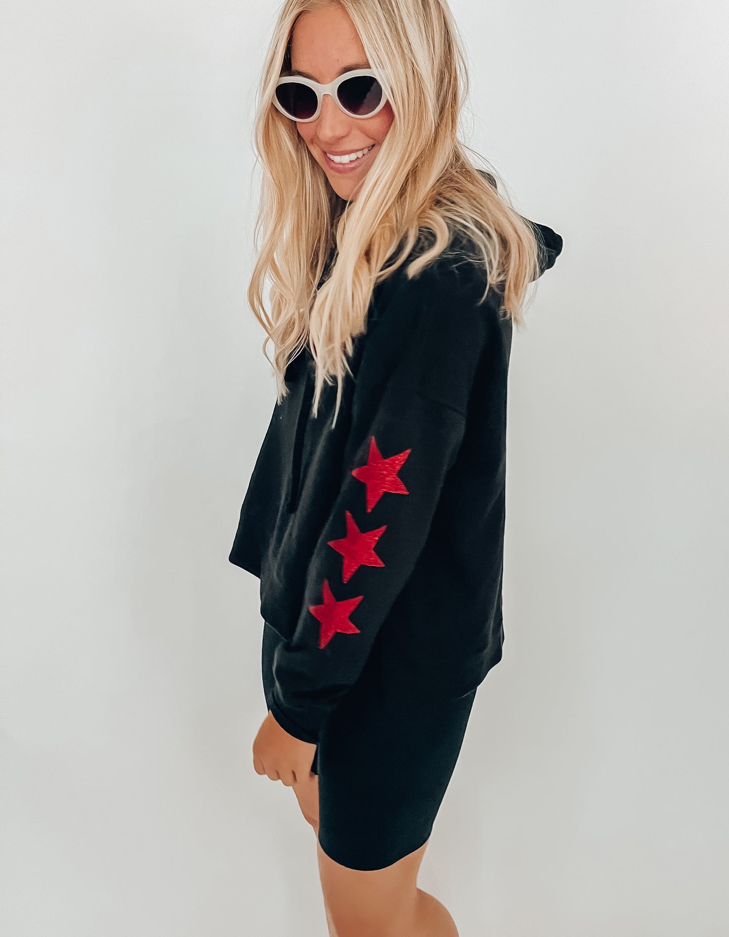 Atlanta Sequin Star Cropped Hoodie
