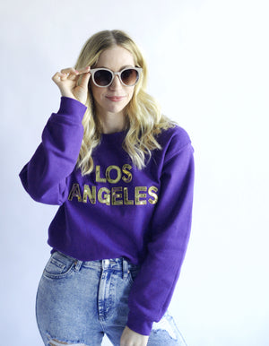 Purple Los Angeles Sequin Sweatshirt