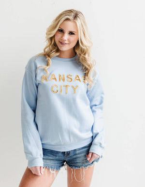 Light Blue Kansas City Sequin Sweatshirt