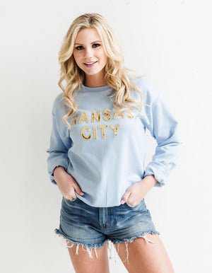 Light Blue Kansas City Sequin Sweatshirt