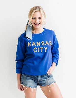 Royal Blue Kansas City Sequin Sweatshirt