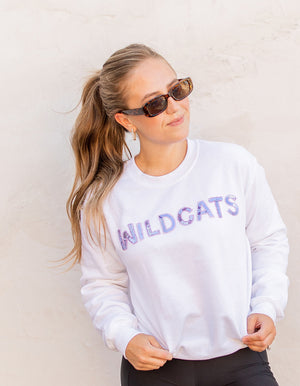 Light Purple Sequin Wildcats Sweatshirt