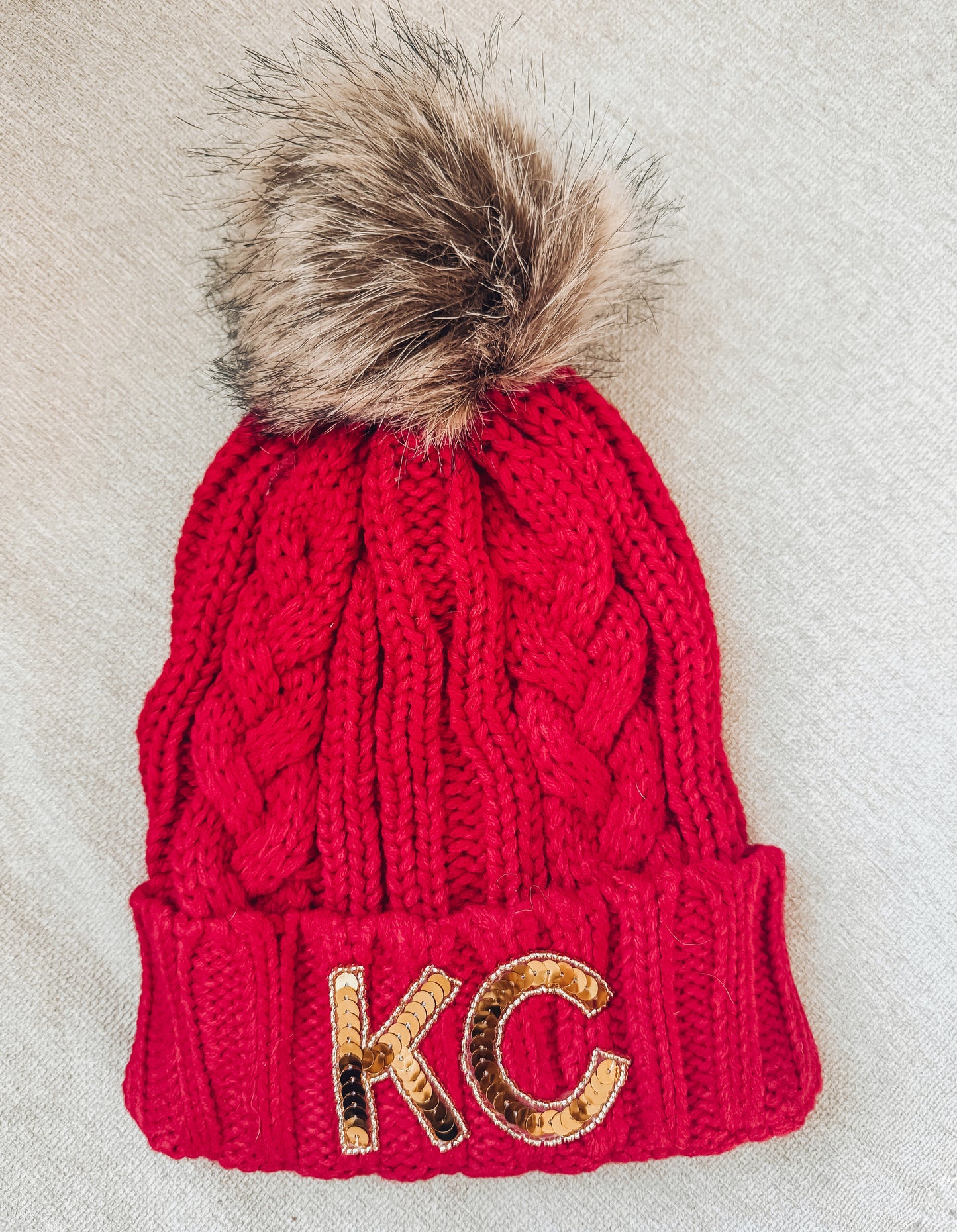 Original KC Sequin Beanie - Red