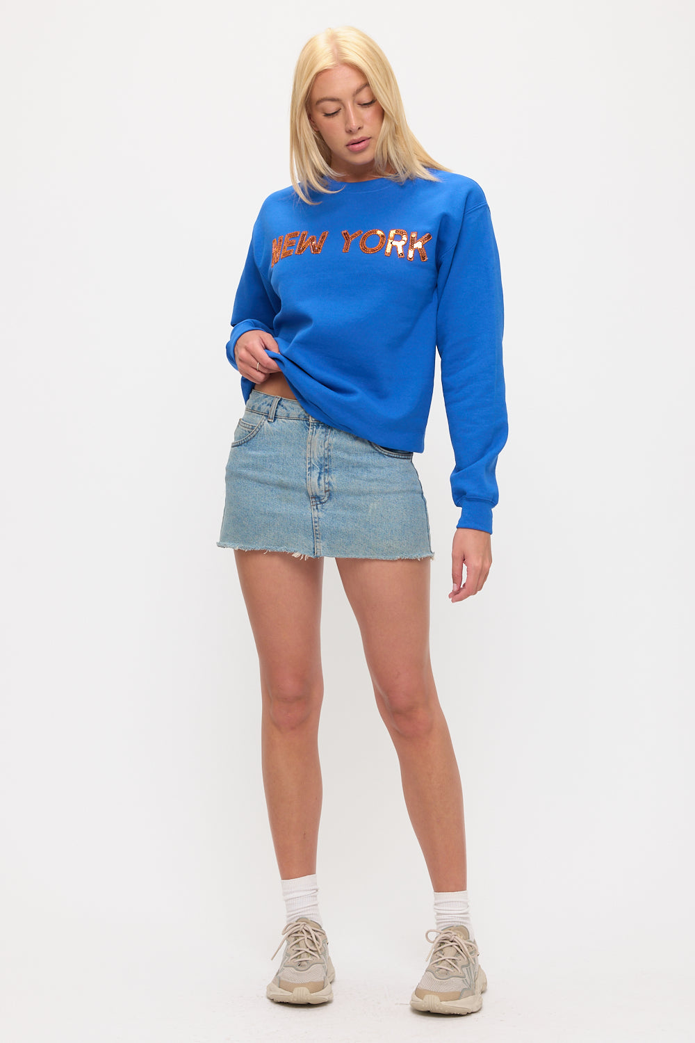 New York Sequin Sweatshirt - Blue