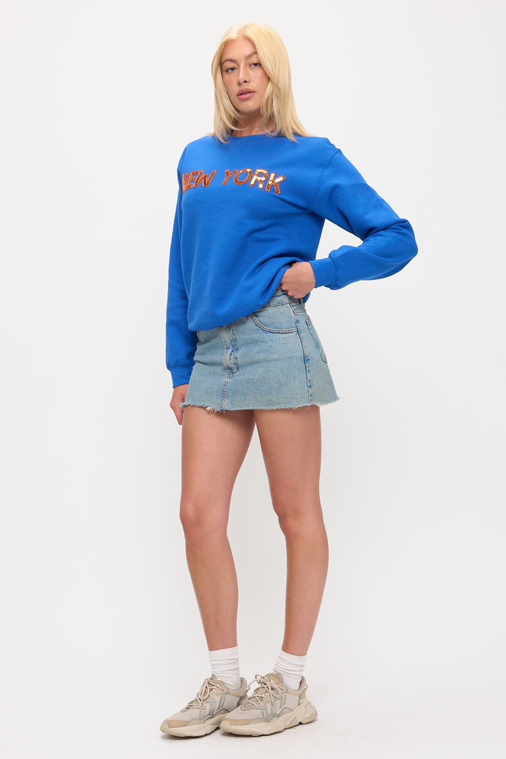 New York Sequin Sweatshirt - Blue