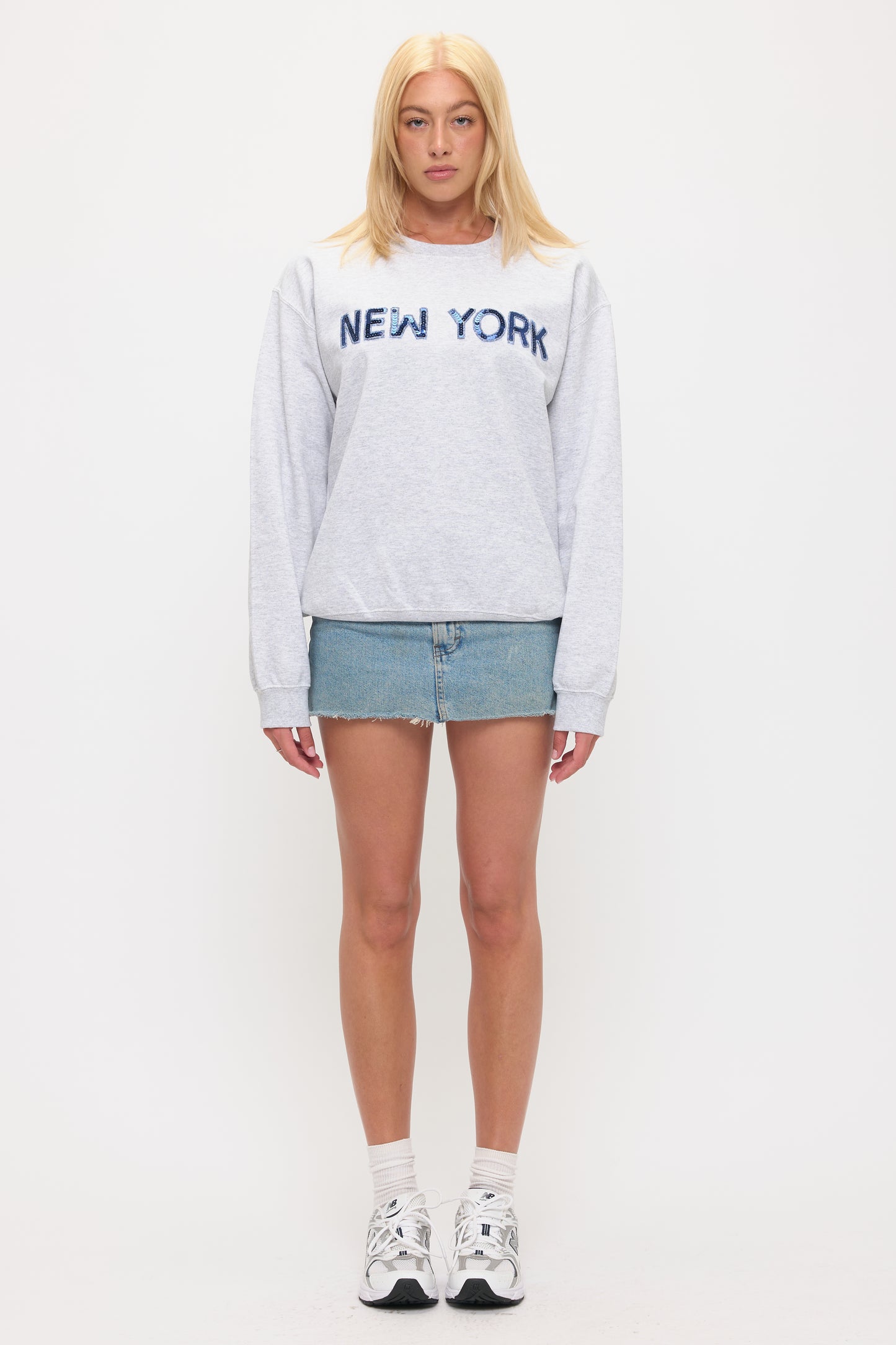 New York Sequin Sweatshirt - Gray