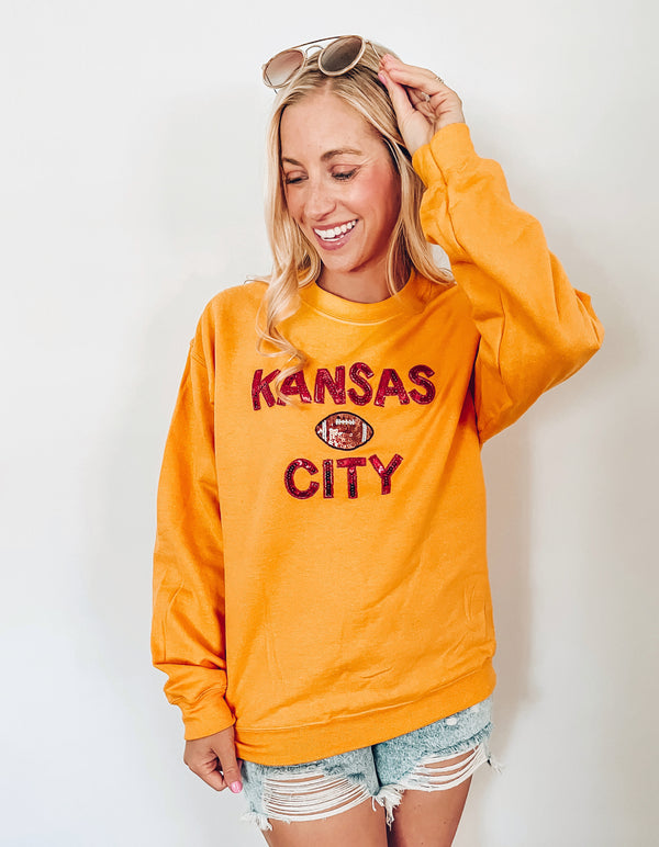 Kansas City Cropped Sequin Sweatshirt - localE.