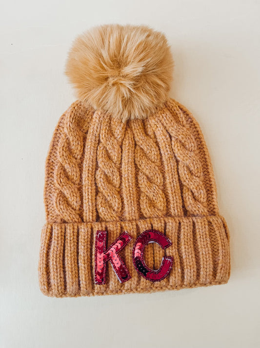 Mustard Sequin KC Beanie