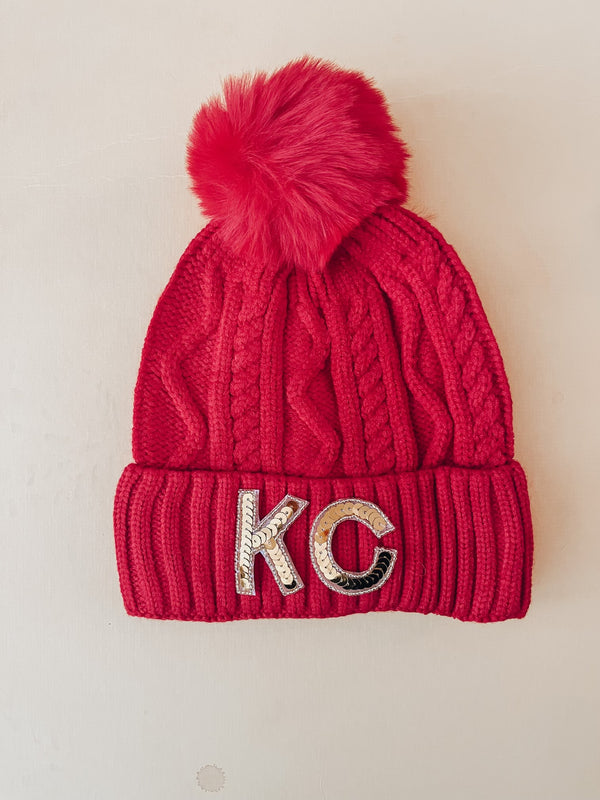 Red Sequin KC Beanie