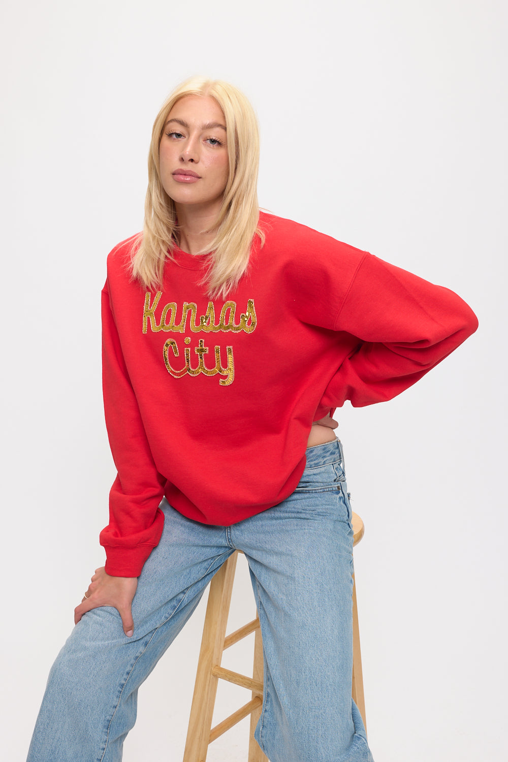 Cursive Kansas City Sequin Sweatshirt
