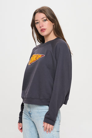 Cropped Sequin Pennant Sweatshirt
