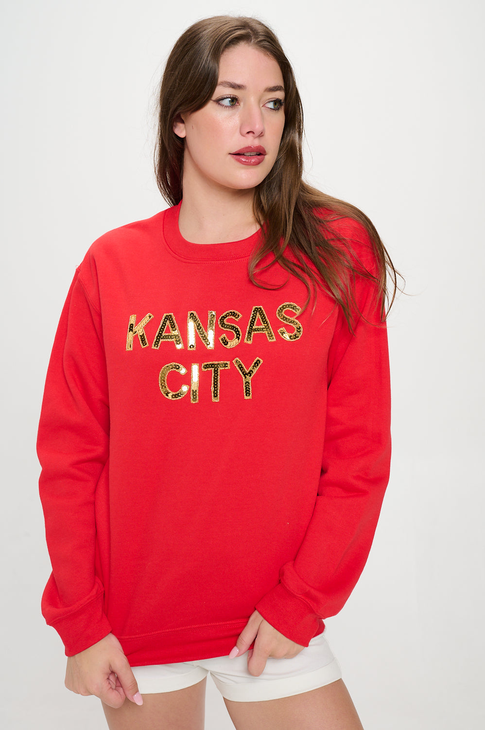 Red Kansas City Sequin Sweatshirt