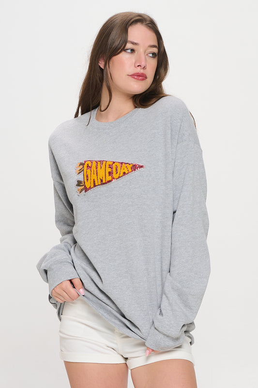 Sequin Pennant Sweatshirt