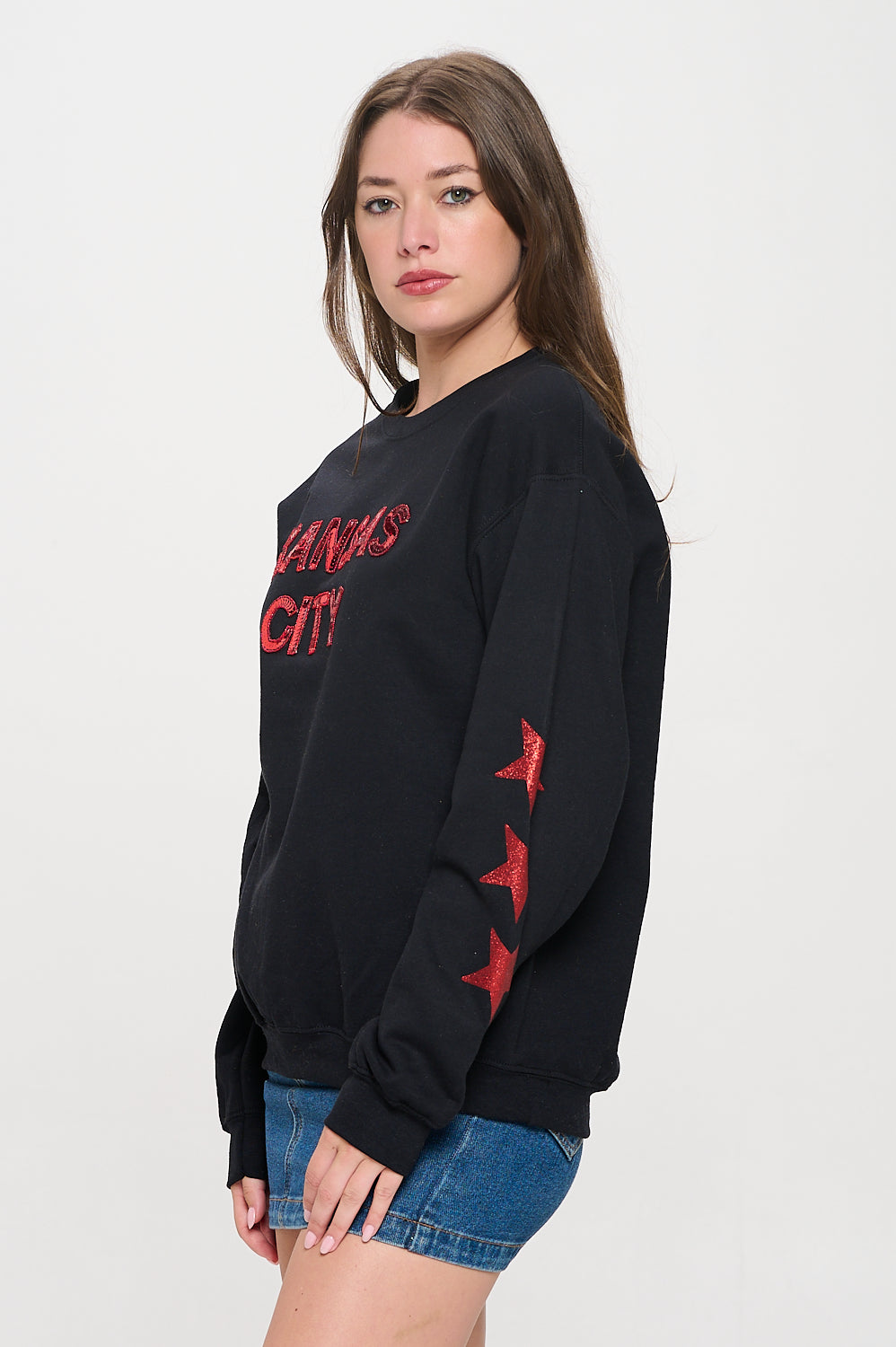 Kansas City Star Sequin Sweatshirt - Black