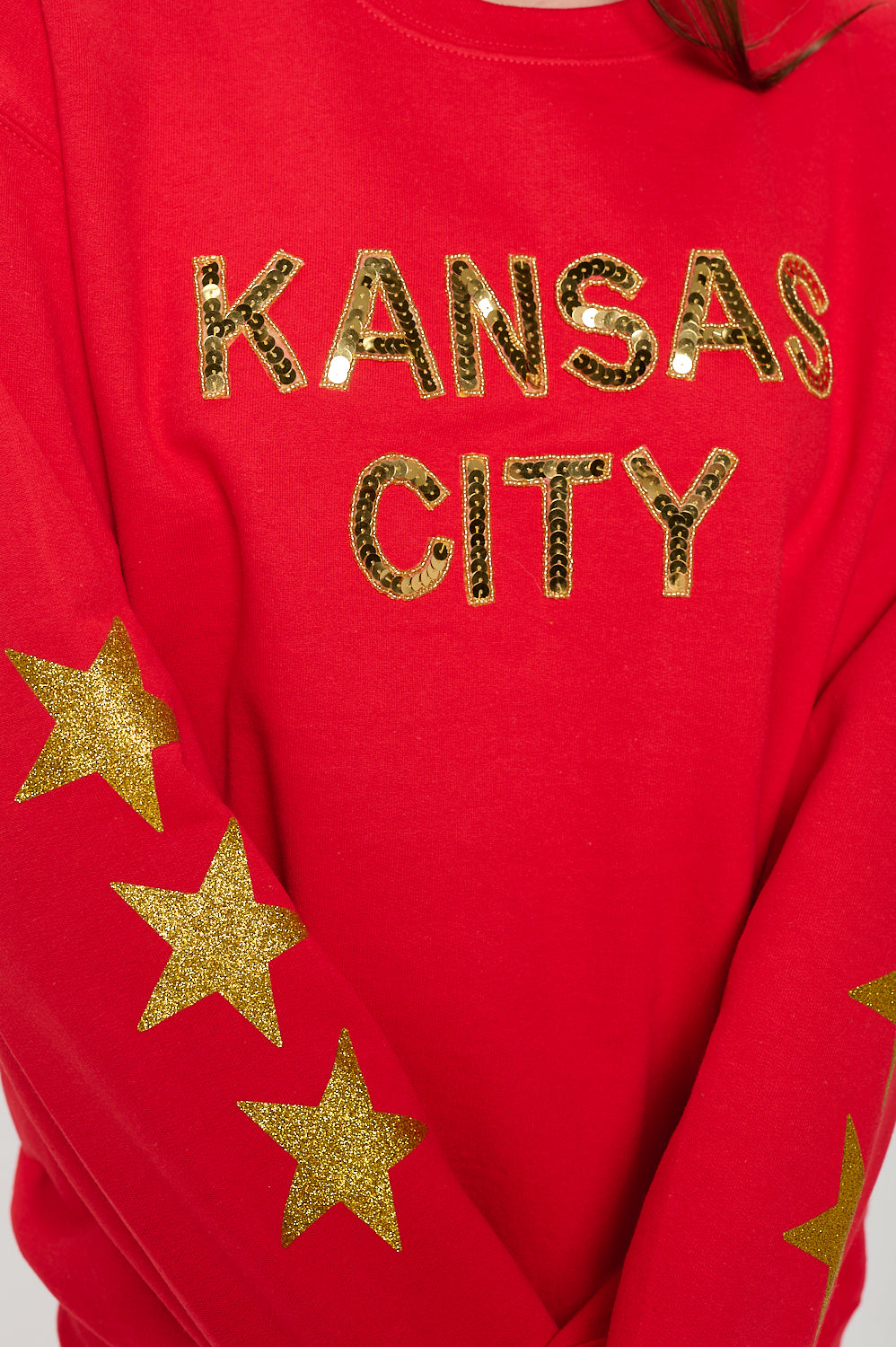 Kansas City Star Sequin Sweatshirt - Red