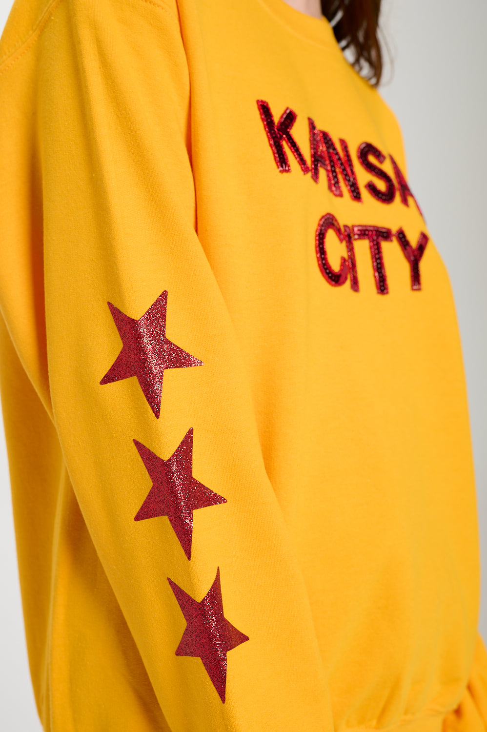 Kansas City Star Sequin Sweatshirt - Gold