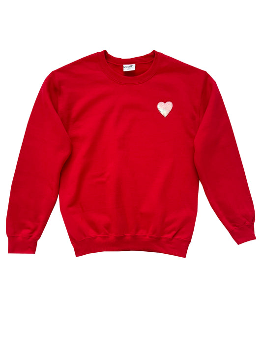 Red Sequin Heart Sweatshirt