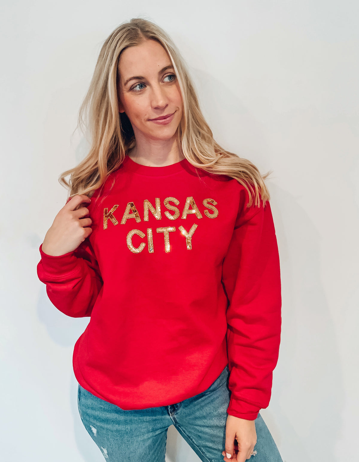 Red Kansas City Sequin Sweatshirt localE.