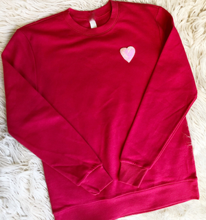 Red Sequin Heart Sweatshirt