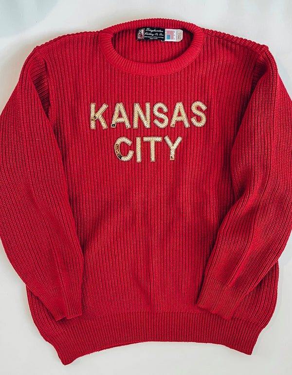 Red Kansas City Sequin Sweater