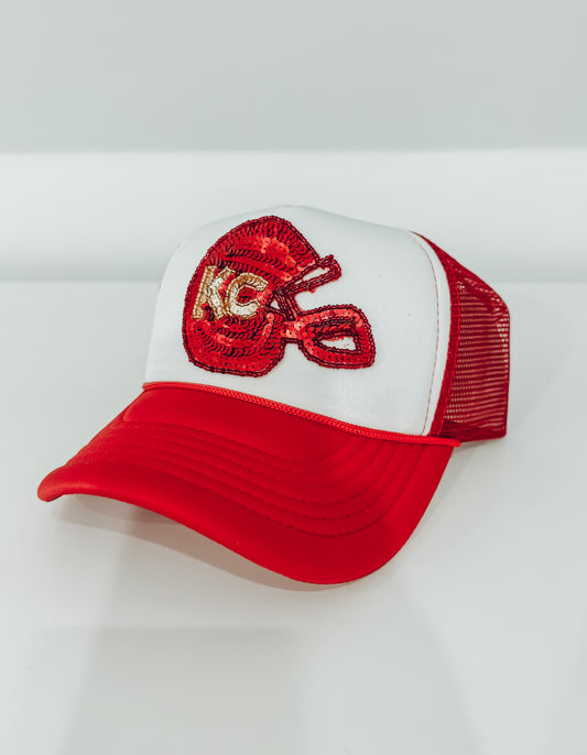 KC Sequin Helmet Trucker Hat