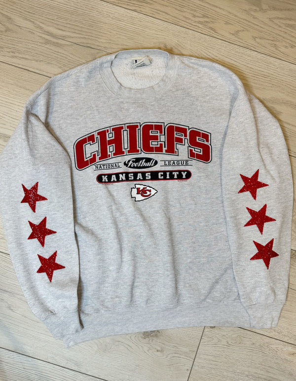 Vintage Gray Chiefs Sparkle Sweatshirt