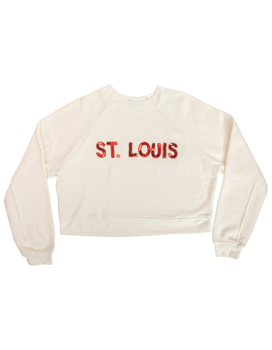 St. Louis Sequin Cropped Sweatshirt