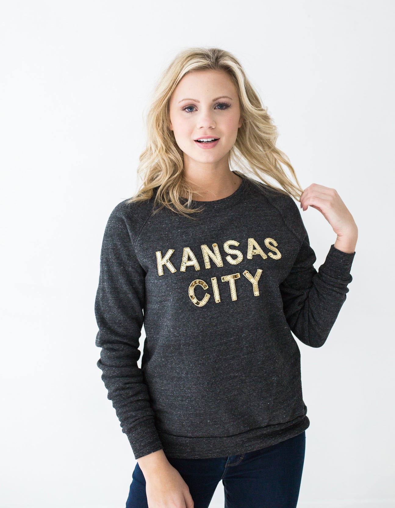 Kansas City Sequin Football Sweatshirt - localE.