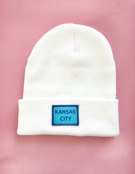 White Kansas City Beanie