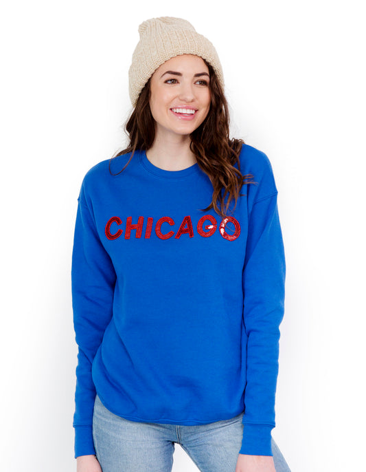 Royal Blue Chicago Sequin Sweatshirt