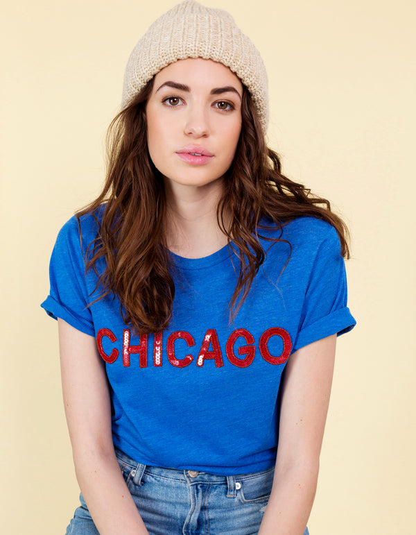 Chicago Sequin Baseball Tee - localE.